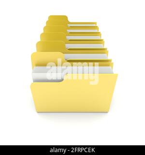 Folders on a white. 3d image Stock Photo