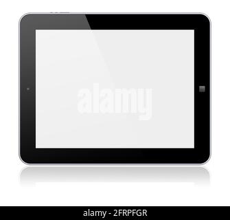 Tablet PC computer with blank screen. Isolated on a white. 3d image Stock Photo