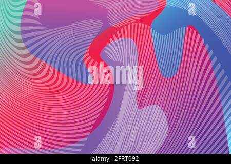 Abstract background with colorful fluid shapes, gradient waves, geometric lines, dynamical forms. Design for poster, banner, card. Abstract liquid Stock Vector
