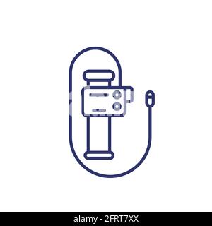 endoscope, endoscopy or colonoscopy tool line icon Stock Vector