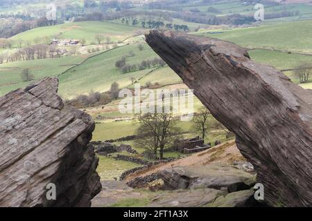 Rolling Cheshire Countryside From Castle Rock Stock Photo