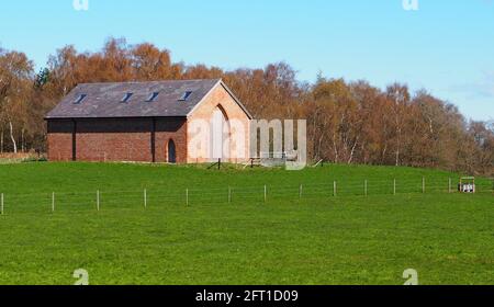 New Build Barn or Cattle Shed Stock Photo