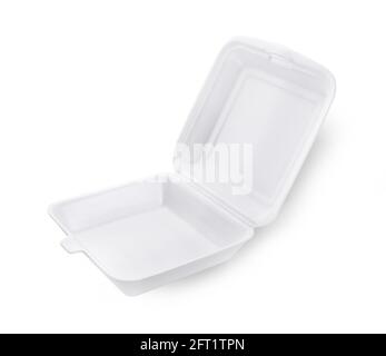 white Foam box isolated on white background Stock Photo
