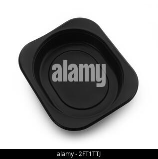 plastic empty plate on white background Stock Photo
