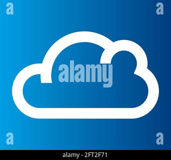 Linear, geometrical cloud on blue background. Cloud and sky Stock Vector