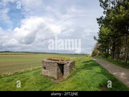 Second World War Two concrete blockhouses on beach at Wissant, Nord-Pas ...