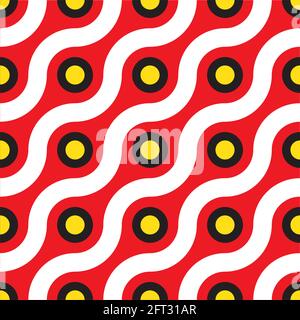 waves and dots ogee seamless vector pattern Stock Vector