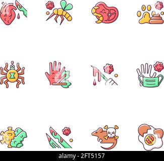 Biohazard icons set line color vector Stock Vector Image & Art - Alamy
