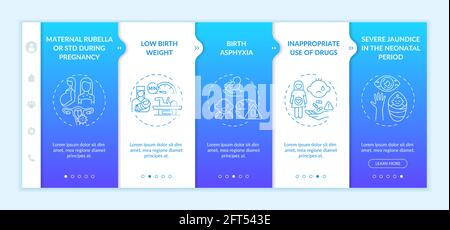 Congenital hearing loss factors onboarding vector template Stock Vector