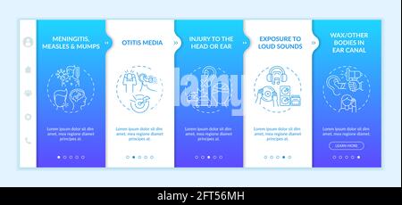 Acquired hearing loss factors onboarding vector template Stock Vector