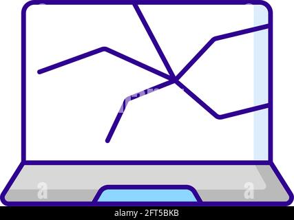 Broken screen RGB color icon Stock Vector