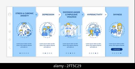 Psychological issues with self-control onboarding vector template Stock Vector