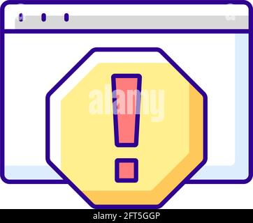 Computer error RGB color icon Stock Vector