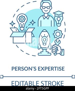Person expertise blue concept icon Stock Vector
