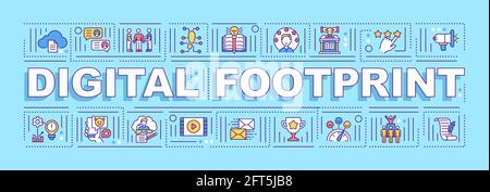 Digital footprint word concepts banner Stock Vector