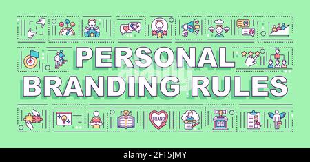 Personal branding rules word concepts banner Stock Vector