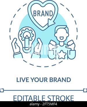Live your brand blue concept icon Stock Vector