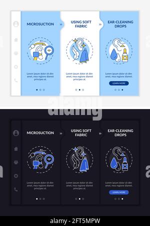 Ear cleaning methods onboarding vector template Stock Vector