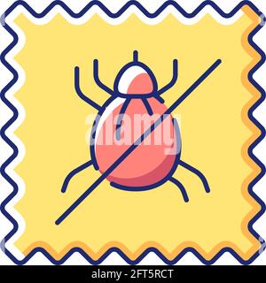 Dust mite proof textile quality vector flat color icon Stock Vector