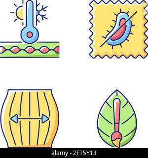 Antimicrobial fabric feature vector flat color icon Stock Vector Image ...