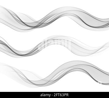 Vector abstract flowing wave lines isolated on white background. Design element for technology, science, modern concept. Stock Vector