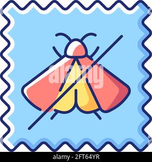 Moth repellent fabric feature vector flat color icon Stock Vector
