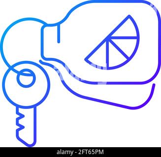 Branded keyring gradient linear vector icon Stock Vector