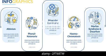 Various genetic disorders vector infographic template Stock Vector