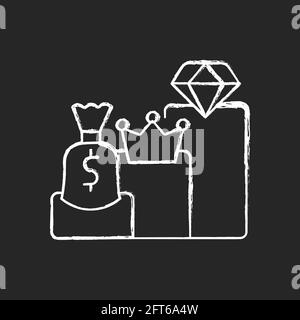 Subscription plans chalk white icon on black background Stock Vector