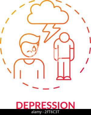 Depression red gradient concept icon Stock Vector