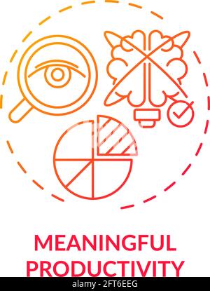 Meaningful productivity red gradient concept icon Stock Vector