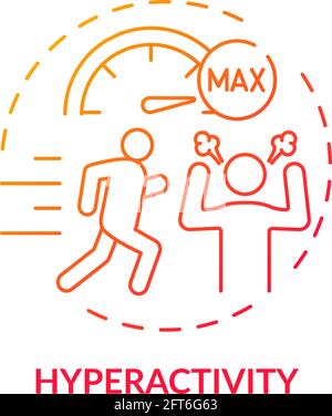 Hyperactivity red gradient concept icon Stock Vector