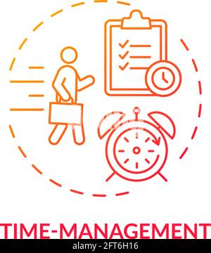 Time management red gradient concept icon Stock Vector