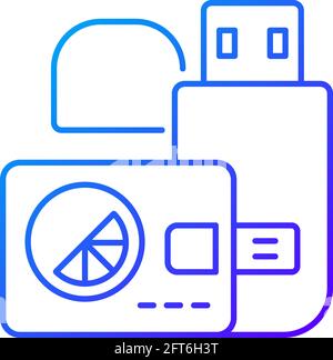 Branded flash cards gradient linear vector icon Stock Vector