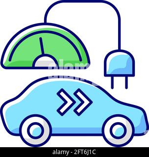 Level 2 charger RGB color icon Stock Vector