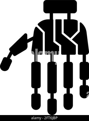 Bionic limb black glyph icon Stock Vector
