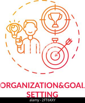 Organization and goal setting red gradient concept icon Stock Vector