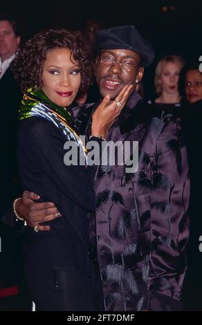 Whitney Houston and Bobby Brown attend Arista Party for Whitney Houston at Cipriani 42nd Street in New York City on April 13, 1999.  Photo Credit: Henry McGee/MediaPunch Stock Photo