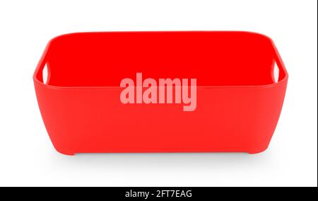 plastic empty bowl on white background Stock Photo