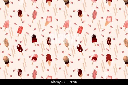 Assorted ice cream seamless pattern Stock Vector