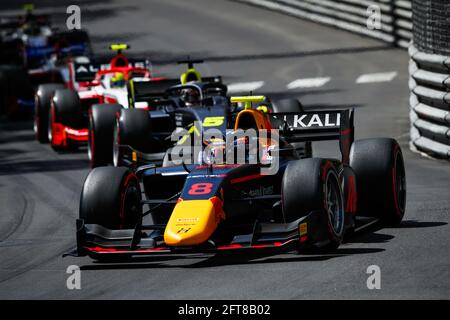 08 Vips Juri (est), Hitech Grand Prix, Dallara F2, action during 2021 FIA Formula 2 championship in Monaco from May 21 to 23 - Photo Florent Gooden / DPPI / LiveMedia Stock Photo