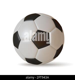 Soccer ball 3D realistic isolated on white background. vector Stock Vector