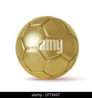 3d realistic golden Soccer ball. Gold Football ball. Vector ...