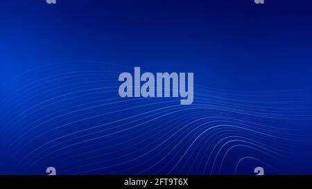 Blue abstract background of wave connect for dots. tech data concept. Stock Photo