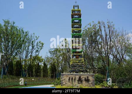 Shanghai. 21st May, 2021. Photo taken on May 21, 2021 shows a corner of the Taiwan garden of the 10th China Flower Expo in Chongming District, east China's Shanghai. The 10th China Flower Expo, which covers a total area of 589 hectares, kicked off here on Friday and is expected to conclude on July 2. Credit: Ding Ting/Xinhua/Alamy Live News Stock Photo