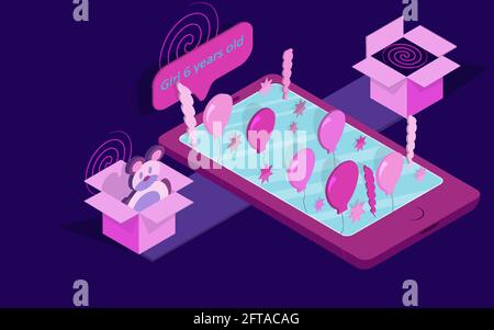 Isometric composition.New technologies.Gadgets Stock Vector