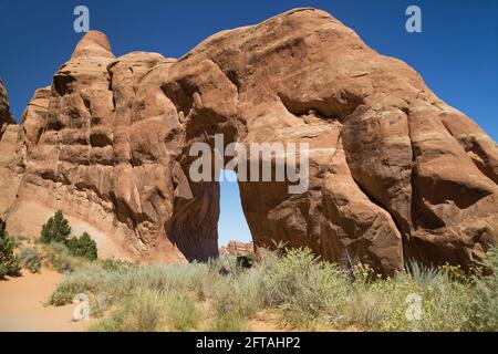 Pine Tree Arch in Arches National Park, Utah, USA. Stock Photo
