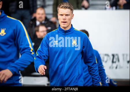 Aarhus, Denmark. 20th May, 2021. Sigurd Rosted of Broendby IF enters the pitch for the 3F Superliga match between Aarhus GF and Broendby IF at Ceres Park in Aarhus. (Photo Credit: Gonzales Photo/Alamy Live News Stock Photo