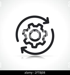 reset or update gear line icon isolated Stock Vector