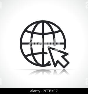 globe and mouse cursor icon isolated design Stock Vector